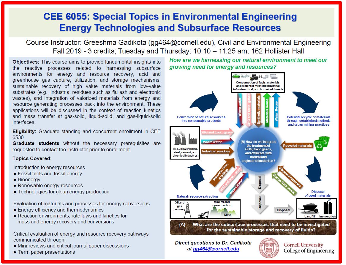 Special Topics in Environmental Engineering Energy Technologies and Subsurface Resources